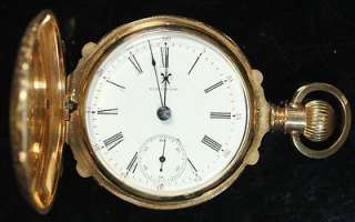 Circa 1898 Waltham Hunters Case 14k Gold P S Barlett Pocket Watch 17j 