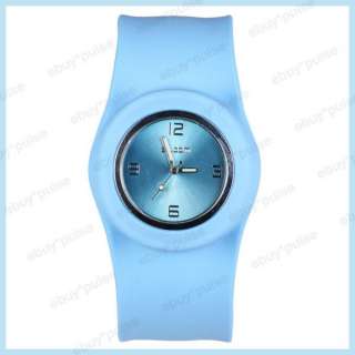 New Fashion Silicon Jelly Unisex Sports Slap Wrist Watch 8 Colors Xmas 