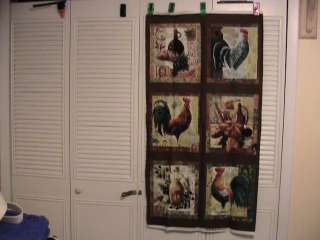 Roosters Crow Cotton Panel 44 X 23  
