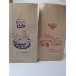   STORY & CARS BROWN PAPER LUNCH BAGS   15 BAGS EACH