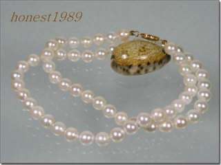 17 7.5mm AAA+ grade white akoya pearls necklace 14k  