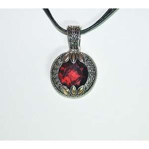  Pendant Necklace Enhancer red round stone
