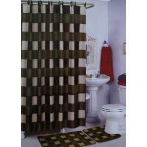   Print Bathroom Rug Shower Curtain Mat / Rings