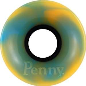  Penny Wheels 59mm Cyan Orange Swirl Skate Wheels Sports 
