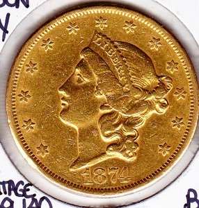    CC Carson City United States $20 Liberty Head Gold Eagle AU DETAILS