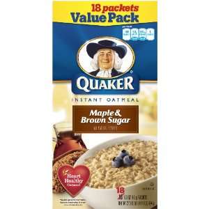 Quaker Instant Oatmeal, Maple Brown Sugar, 27.3 Ounce Boxes (Pack of 
