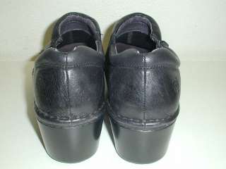Ariat Malibu Slip On Black Leather Zipper Clog Heels Comfort Shoes 