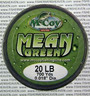 McCoy Fishing Line   20 POUND TEST   MEAN GREEN   Mini Bulk Spool   Co 