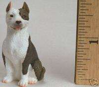Miniature Pit Bull Dog Figurine Collectible Resin  