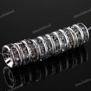 100X WHOLESALE CRYSTAL SILVER SPACER LOOSE BEADS JEWELRY FINDINGS 6/8 
