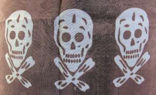 Sarong Coverup Brown Skull Day of the Dead Scarf Wrap Shawl Gothic 