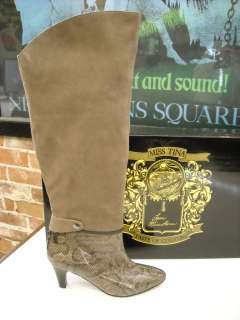 CUTE Miss Tina GREY Suede & Snake 2 in 1 BOOTS 8 NEW  