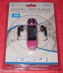RIPTUNES 2GB DIGITAL  PLAYER BNIP MP 1202 PINK NEW IN PACKAGE FREE 