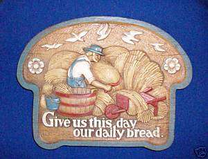 BURWOOD PLAQUE~ Give UsThis Day Our Daily Bread   Amish  