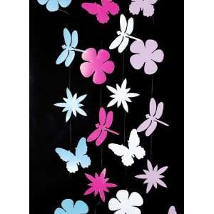 Frühlingsgirlande, PVC, ca. 180 cm lang, lila (Blumen, Libellen 