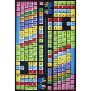 LA Rug Inc. Fun Time Keyboard Multi Colored 5 Ft. 3 In. X 7 Ft. 6 In 