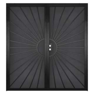 Unique Home Designs Solana 72 in. x80 in. Black Double Security Door