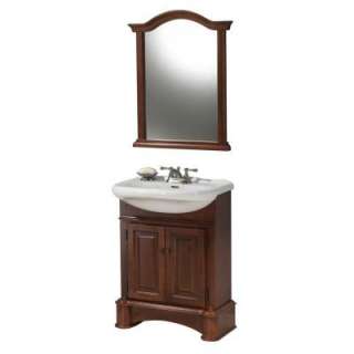 Valenza 27 in. Vanity in Light Cherry with Vitreous China Top in White 