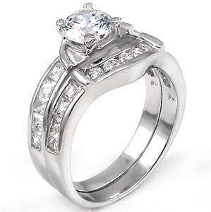 Sterling Silver CZ 27 Bridal Wedding Ring Set 5 6 7 8 9  