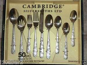   SILVERSMITHS 50 PIECE SERVICE FOR 8 + 8 EXTRA TSP & 2 PC SERVING SET
