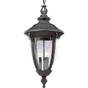   Lighting Meridian Collection Textured Black 3 light Hanging Lantern