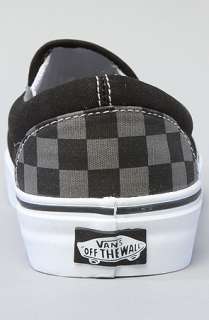 Vans The Classic Slip On Sneaker in Black Pewter Checkerboard 