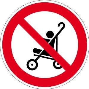 Verbotsschild aus Folie   Kinderwagen verboten   Ø 10 cm  