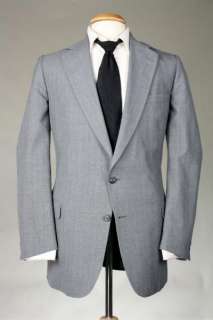 Vintage Burberrys Gray Pinstripe Wool 2 Piece Suit 47 L  