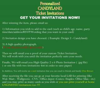 Candyland Custom Ticket Birthday Invitation Candy  