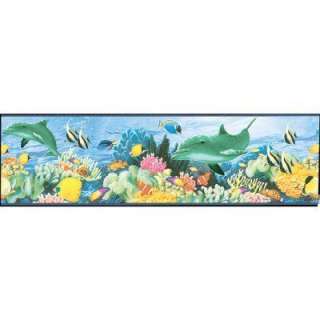 The Wallpaper Company 6.75 in X 15 Ft Blue Ocean Life Border WC1285261 