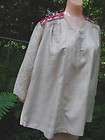 Vintage 20s 30s Top Folk Tunic SILK Boho EMBROIDERED S