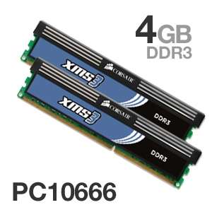 Corsair CMX4GX3M2A1333C8 XMS3 4GB Dual Channel DDR3 RAM     PC10666 