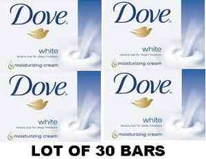 Dove Bar Soap WHITE Beauty Cream Bar 3.50oz Lot of 30 bars 