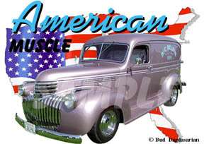 1946 Pink Chevy Panel Truck Hot Rod USA T Shirt 46  