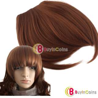   Fashion Dark Light Brown Color Fringe Bang Synthetic Hair Extension #3
