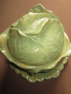 Vintage Cabbage Covered Vegetable Dish Ceramic HOLLAND MOLD  