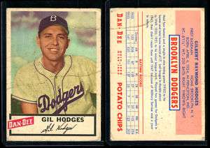 1954 Dan Dee GIL HODGES Dodgers FR  