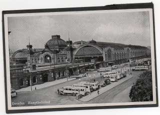 Ak Dresden Hauptbahnhof alte Autobusse Oldtimer um 1935  