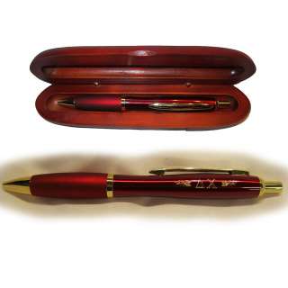 Pen Personalized ballpoint black ink & rosewood gift box  