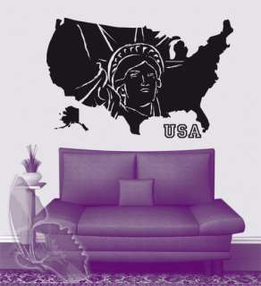 Wandtattoo USA Amerika Landkarte Karte 77,8 cm x 50 cm  