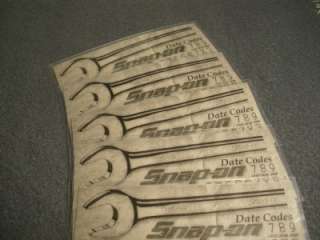 SNAP ON TOOLS DATE CODES CHART *LAMINATED*  