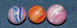 LOT OF 3 ONIONSKIN HAND MADE MARBLES GROUP #3 