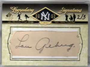   LEGENDARY CUTS LOU GEHRIG CUT AUTO YANKEES HOF 2/3 AUTOGRAPH AWESOME