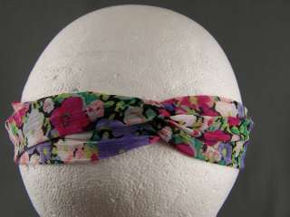 Vintage floral print long tie wrap headband head scarf  