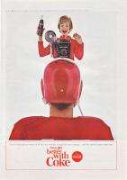 1964 Coke Coca Cola Bottle Football Player Photo Ad  