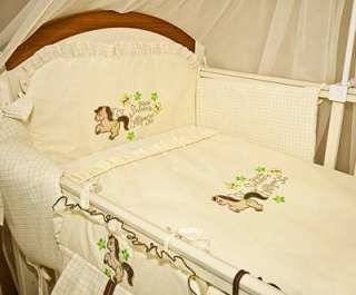 3er Baby Bettwäsche PONY Kissen Decke Nestchen für Babybett freie 