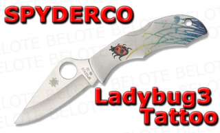 Spyderco Ladybug 3 Tattoo Etched NUMBERED Folder LSSP3T  