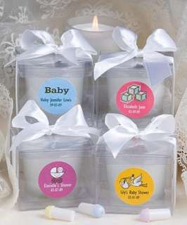 60   Personalized Baby Shower Candle Favors  