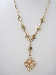 SWAROVSKI Gold Tone Crystal Reversible Necklace  