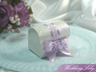 100 Purple Wedding Bomboniere Favor Box, Treasure Chest  